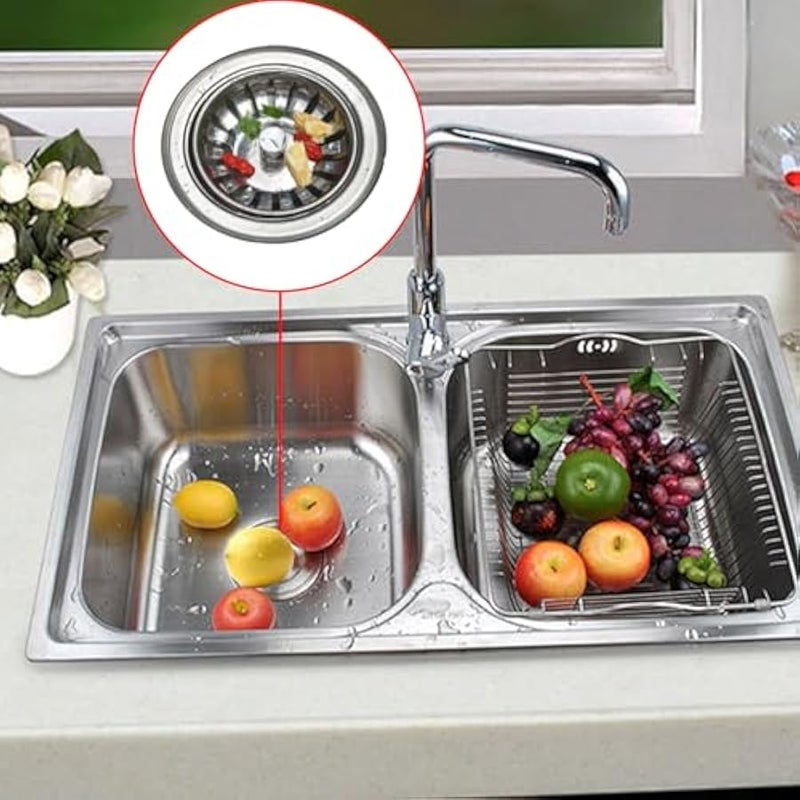 Kitchen Sink Plug Strainer Stainless Steel Rust Universal Sink Plug Replacement Waste Plug Basket for Food/Hair Catcher Hole Diameter 78mm - Image 4